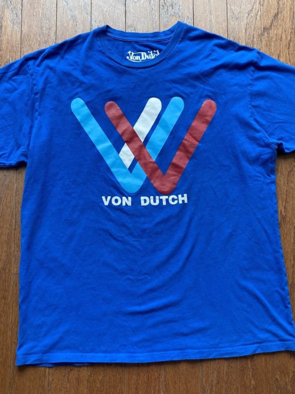 Von Dutch Blue Vintage Y2K Logo Cotton Tee Mens XL